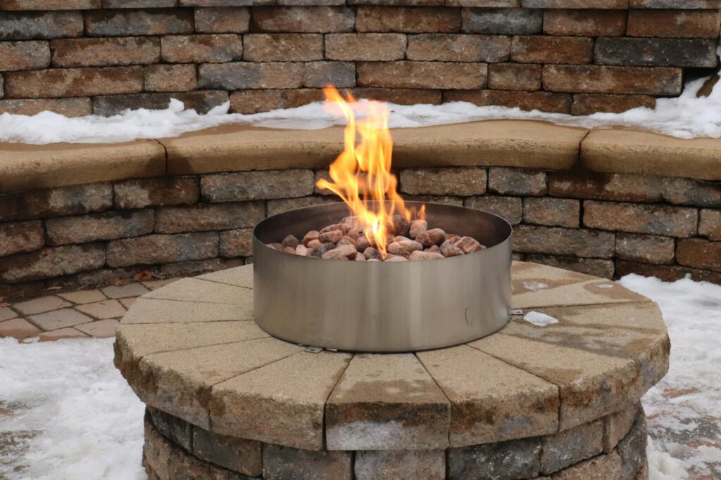 Sunken Fire Pit with Built-In Seating