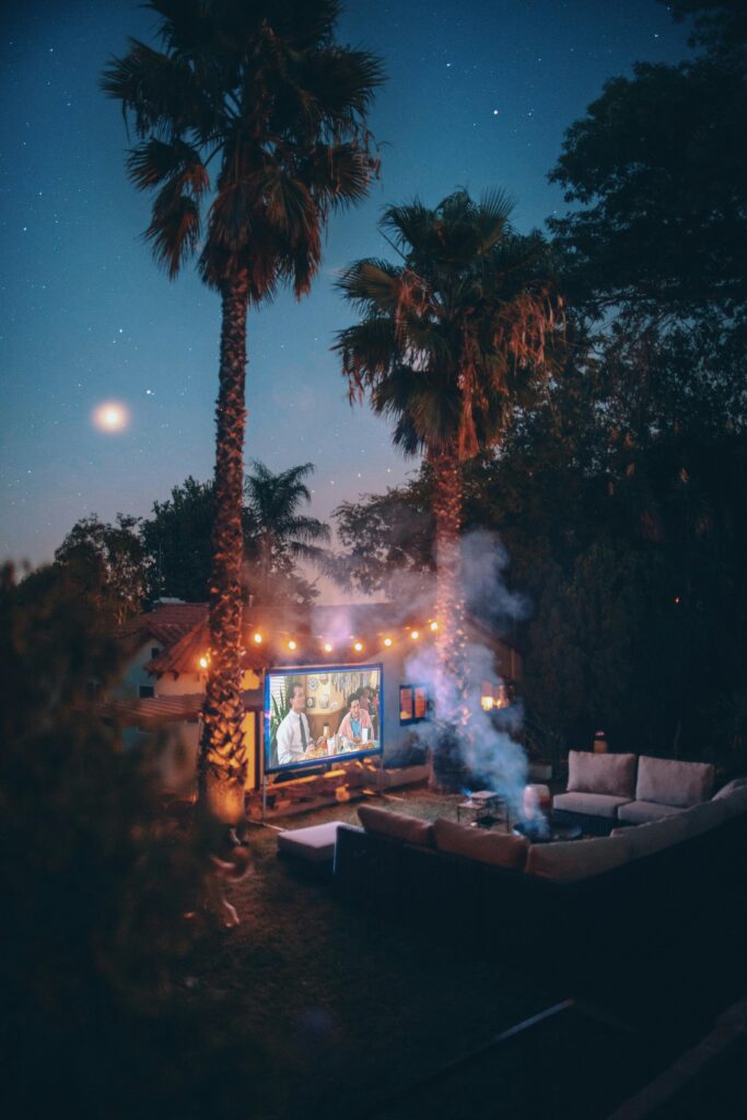 Outdoor Movie Night Setup