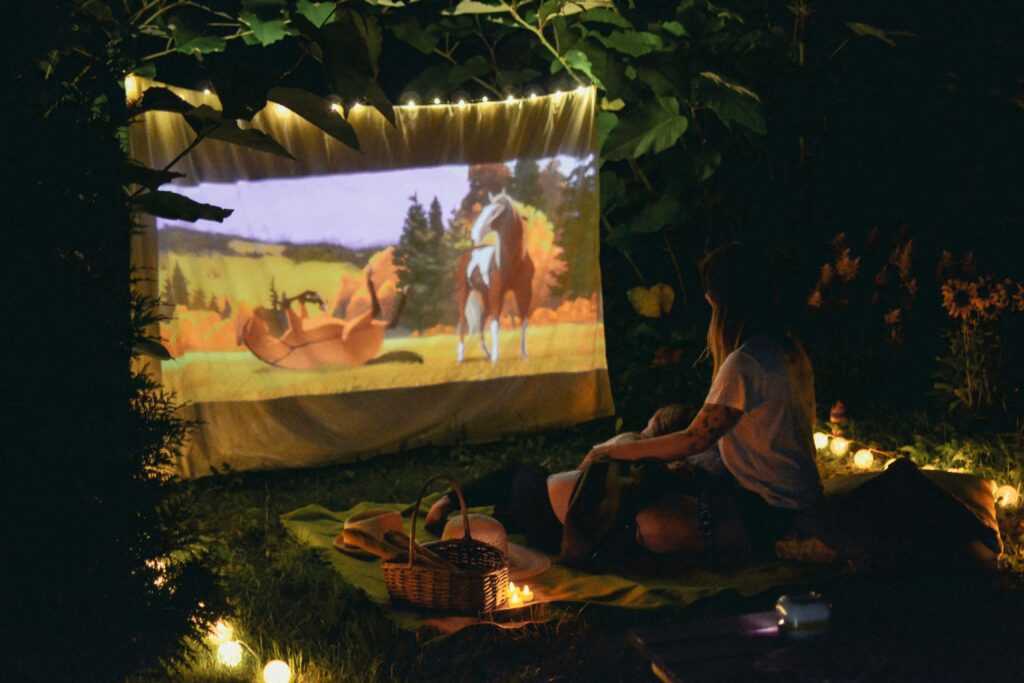 Outdoor Movie Night Setup